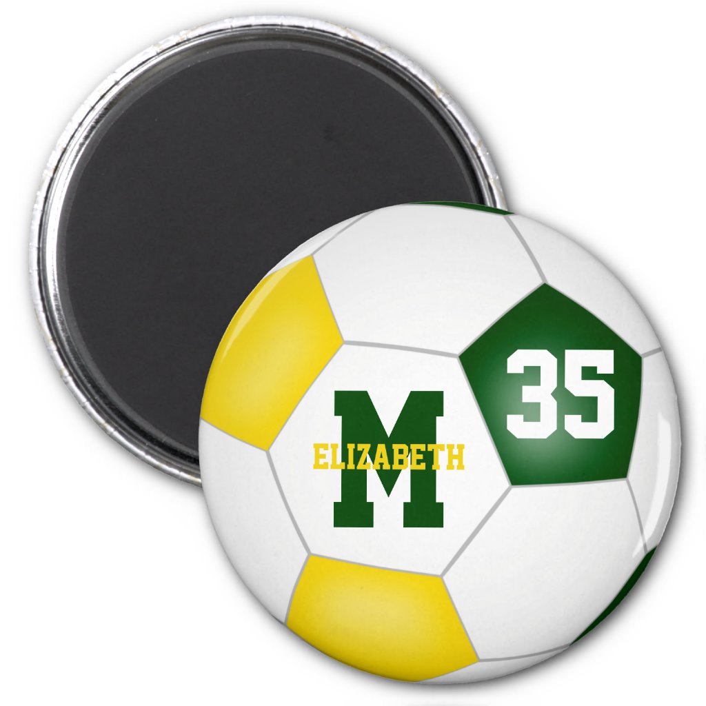 green gold girls boys soccer team colors magnet