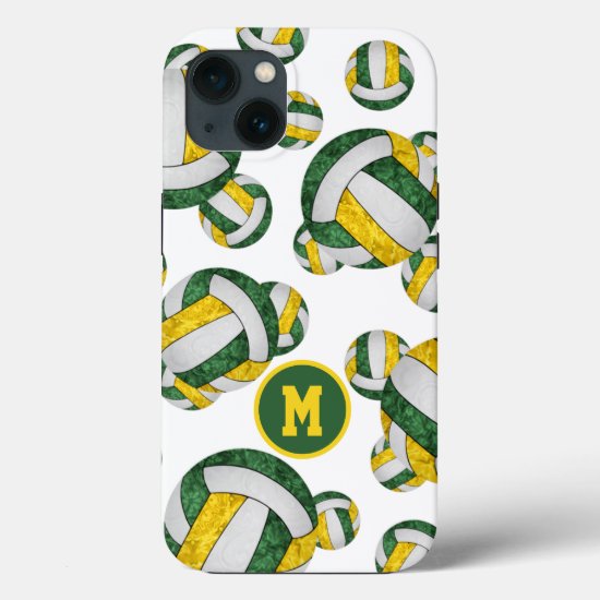 Green gold girls volleyball player gifts iPhone 13 case