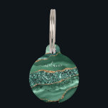 Green Gold Glitter Marble Custom Name Pet ID Tag<br><div class="desc">Pet ID Tags with Agate Green Gold Glitter Geode Marble Custom Name Emerald Sparkle Personalized Birthday - Anniversary or Wedding Gift / Suppliest - Add Your Name - Text or Remove - Make Your Special Pet ID Tag Gift - Resize and move or remove and add text / elements with...</div>