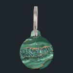Green Gold Glitter Marble Custom Name Pet ID Tag<br><div class="desc">Pet ID Tags with Agate Green Gold Glitter Geode Marble Custom Name Emerald Sparkle Personalized Birthday - Anniversary or Wedding Gift / Suppliest - Add Your Name - Text or Remove - Make Your Special Pet ID Tag Gift - Resize and move or remove and add text / elements with...</div>