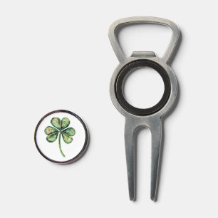 Green Gold Glitz Shamrock   Divot Tool