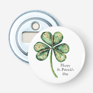 Green Gold Glitz Shamrock St. Patrick's Day Bottle Opener