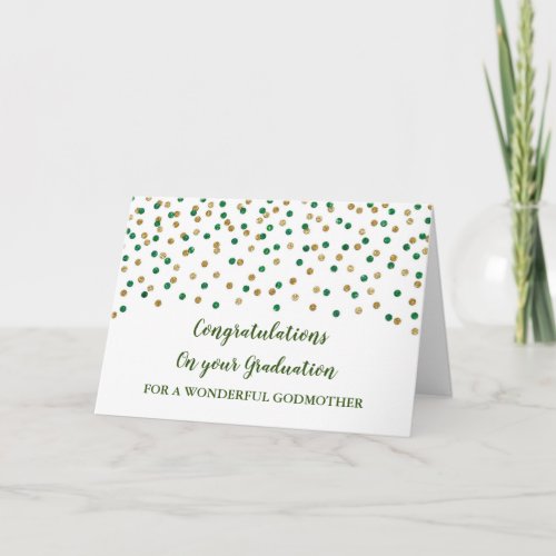 Green Gold Godmother Congratulations Graduation Card