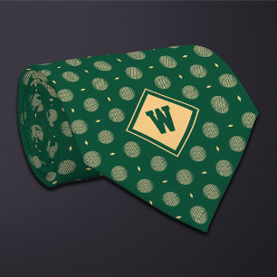 Green Gold Golf Ball Icon Necktie