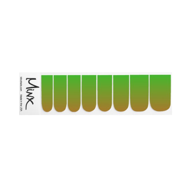 Green Gold Gradient Nail Decals (Left Hand)
