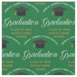 Green Gold Graduate Personalized Graduation Fabric
