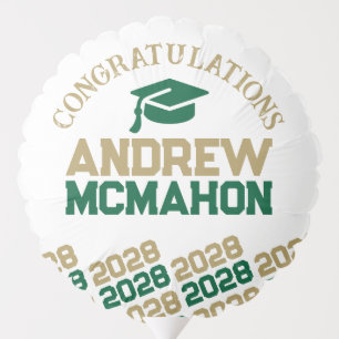 Green & Gold Graduation Centerpiece Balloon