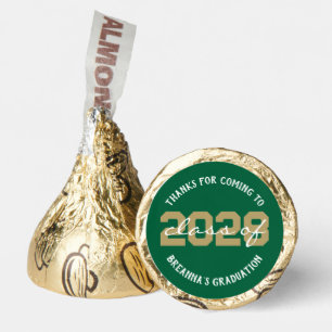 Green & Gold Graduation Class of ANY YEAR Hershey®'s Kisses®