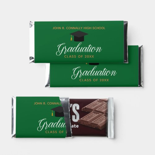 Green Gold Graduation Custom 2024 Graduate Party Hershey Bar Favors