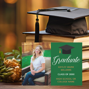 Green Gold Graduation Photo 2025 Graduate Announcement