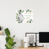 Green Gold Greenery Eucalyptus Elephant Welcome Poster (Home Office)