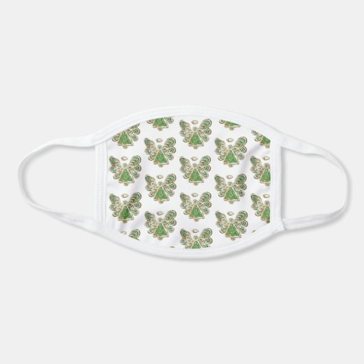 Green Gold Guardian Angel Art Custom Face Mask (Front)