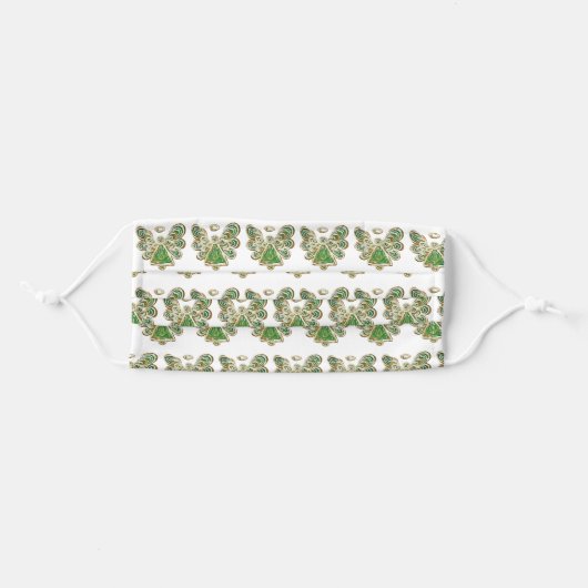 Green Gold Guardian Angels Art Custom Face Masks (Front, Folded)