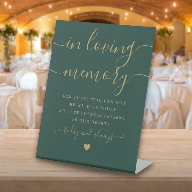 Green Gold In Loving Memory Memorial Sign Wedding (Green Gold In Loving Memory Memorial Sign Wedding)