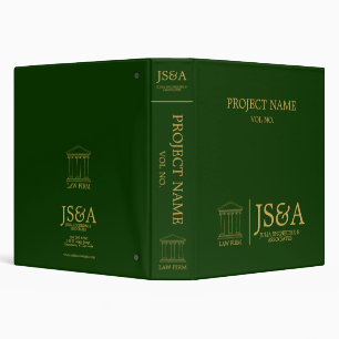 Green Gold Justice Columns Law Firm 3 Ring Binder
