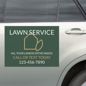 Green Gold Lawn Care and Service Professional Car Magnet