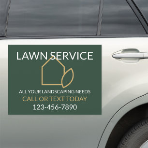 Green Gold Lawn Care and Service Professional Car Magnet