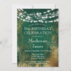 Green Gold Lights Birthday Party Invitation Adult
