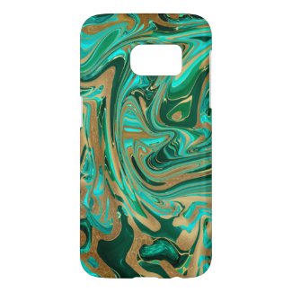 Green & Gold Liquid Marble