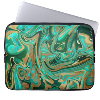 Green & Gold Liquid Marble