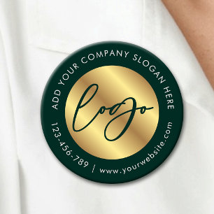 Green & Gold Logo Corporate Business Promotional Button