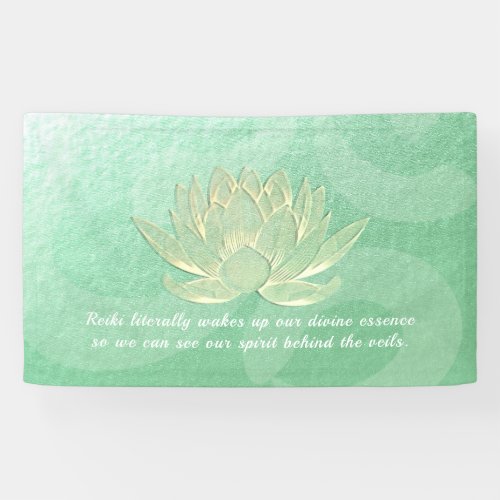 Green Gold Lotus Yoga Meditation Instructor Quotes Banner