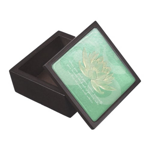 Green Gold Lotus Yoga Meditation Instructor Quotes Gift Box