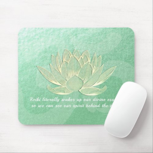 Green Gold Lotus Yoga Meditation Instructor Quotes Mouse Pad