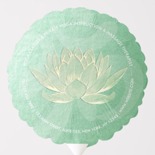 Green Gold Lotus Yoga Studio Meditation Instructor Balloon