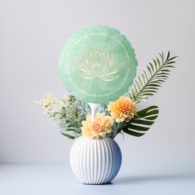 Green Gold Lotus Yoga Studio Meditation Instructor Balloon (Creator Uploaded)