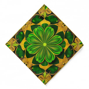 Green Gold Lucky Irish Clover Bandana