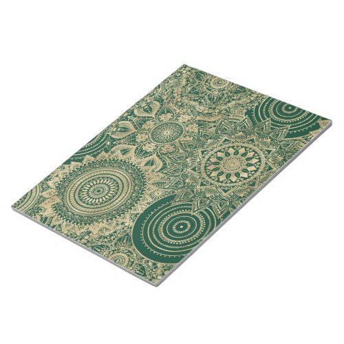 Green Gold Mandala Collection Notepad