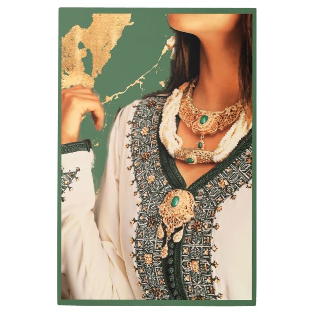 green gold marble  metal print (Front)