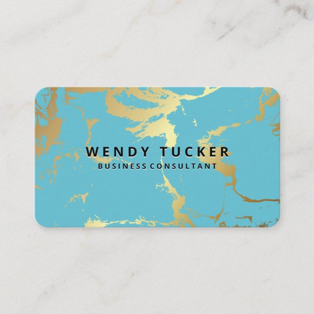 Green Gold Marble Speckled Background Business Card (Front)