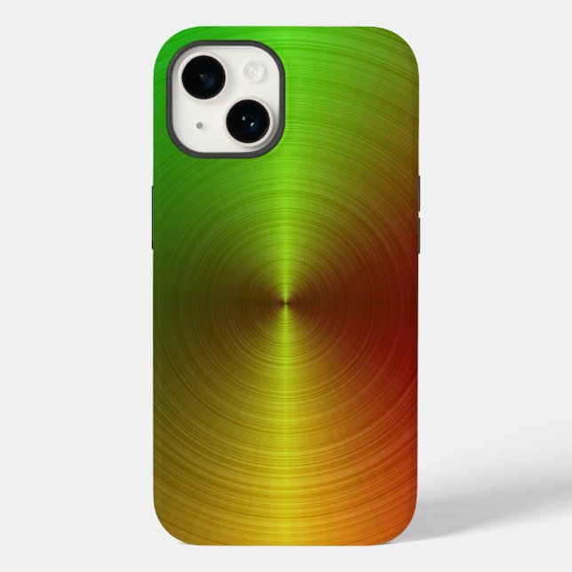 Green & Gold Metallic Vortex Case-Mate iPhone Case (Back)