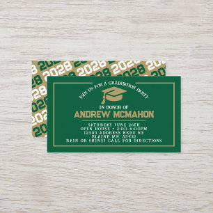 Green & Gold Mini Graduation Invites