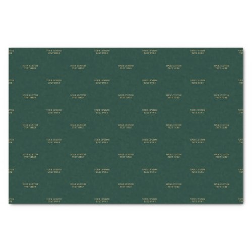 Green  Gold Minimal Custom Text Package Tissue Paper