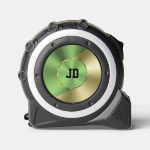 Green & Gold Modern Metallic Geometric design Tape Measure