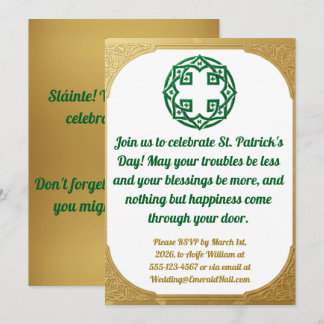 Green Gold Modern  St. Patricks Day Invitation 