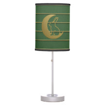 Green & Gold Moon Rabbit Design Table lamp