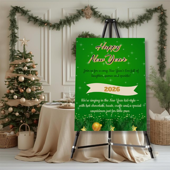 Green Gold New Year Party Sign (Creator Uploaded)