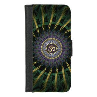 Green Gold Om Eye Meditation Peace iPhone 8/7 Wallet Case