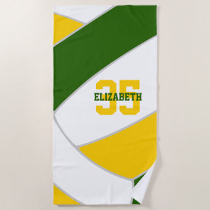 green gold or ANY colors personalized volleyball Beach Towel