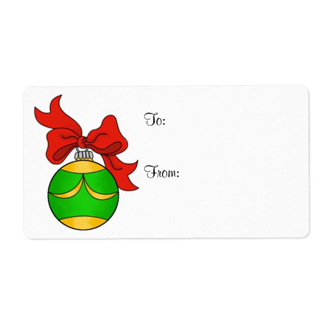Green & Gold Ornament - Gift Label - Large (Front)