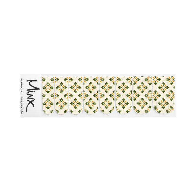 Green Gold Ornamental Nail Decals (Left Hand)