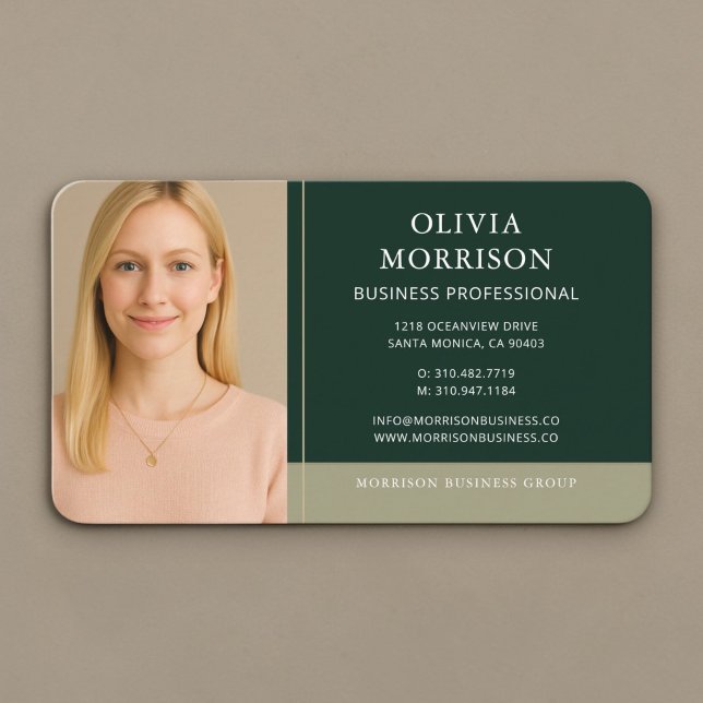 Green Gold Photo  Business Card (Creator Uploaded)