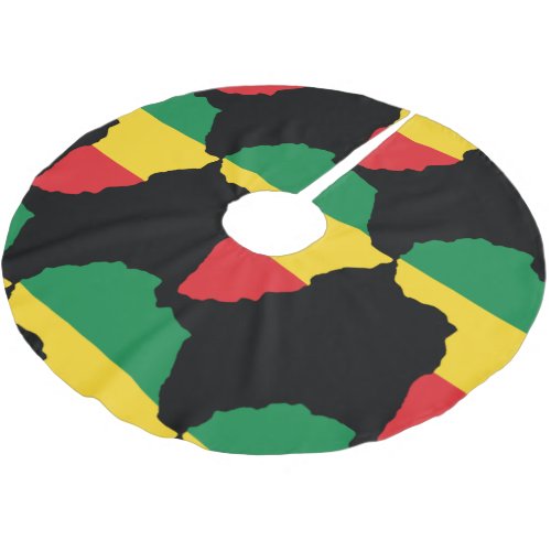 Green Gold  Red Africa Flag Brushed Polyester Tree Skirt