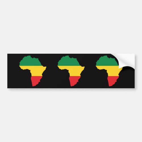 Green Gold  Red Africa Flag Bumper Sticker