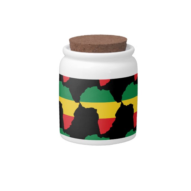 Green, Gold & Red Africa Flag Candy Jar (Front)