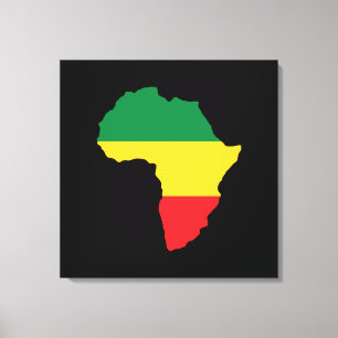 Green, Gold & Red Africa Flag Canvas Print